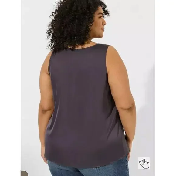 Torrid Gray Satin Cowl Neck Tank Size 4X, NWT - Picture 2 of 13